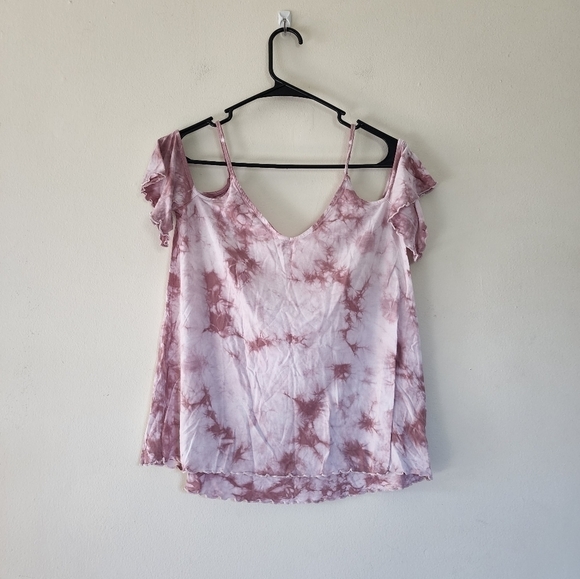 American Eagle Soft & Sexy Tie-dye cold shoulder blouse size medium - Picture 1 of 5